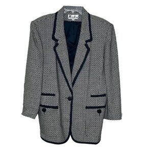 🆕 MIEKA Black and White Blazer Size 12